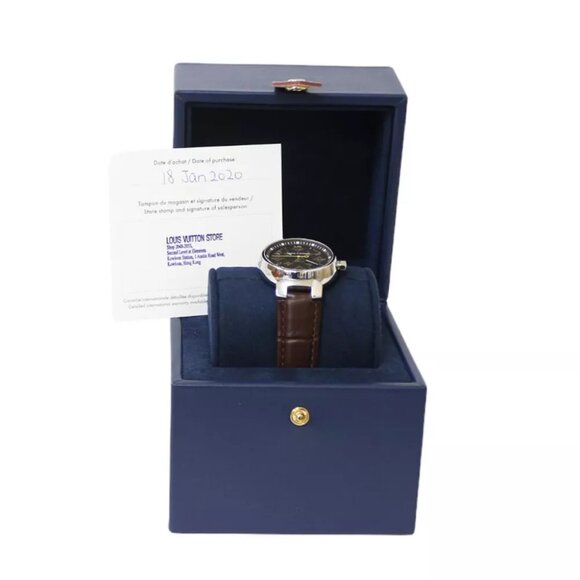 LOUIS VUITTON Tambour MM Watches QA071Z Stainless Steel Monogram used - Picture 9 of 9